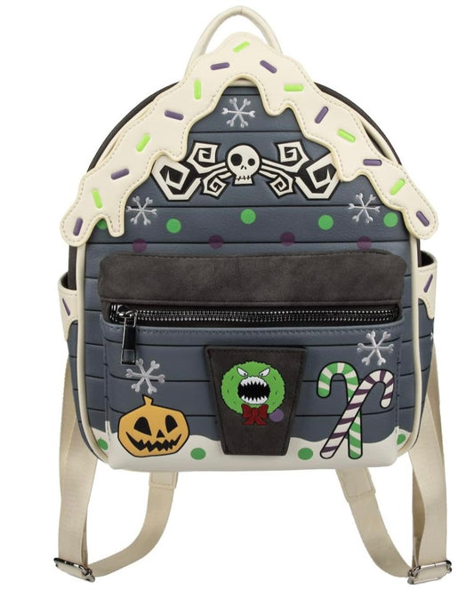 Nightmare Before Christmas Frosted Christmas Town House Bioworld Mini Backpack