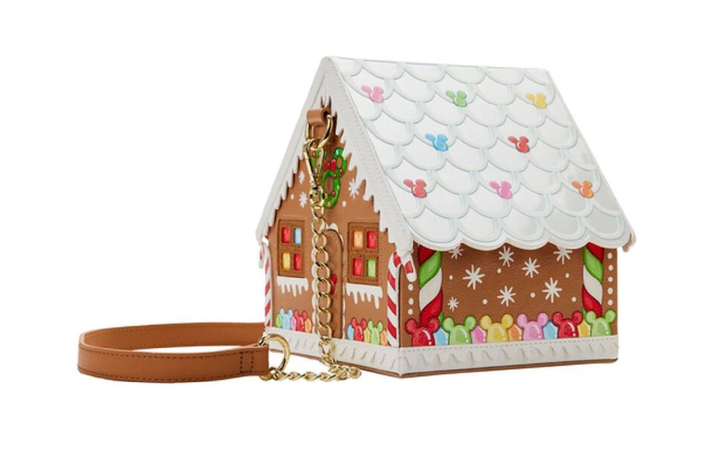 Minnie Mouse Stitch Shoppe Gingerbread House Crossbody Loungefly Bag