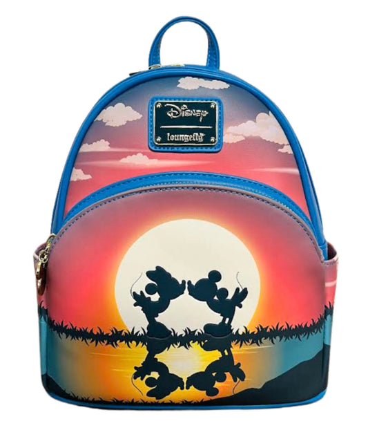 Mickey and Minnie Sunset Kiss Loungefly Mini Backpack