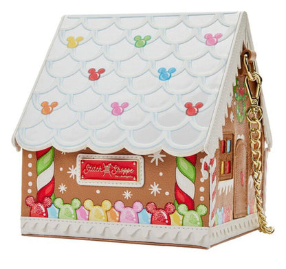 Minnie Mouse Stitch Shoppe Gingerbread House Crossbody Loungefly Bag