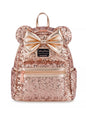 Minnie Mouse Rose Gold Sequin Loungefly Mini Backpack