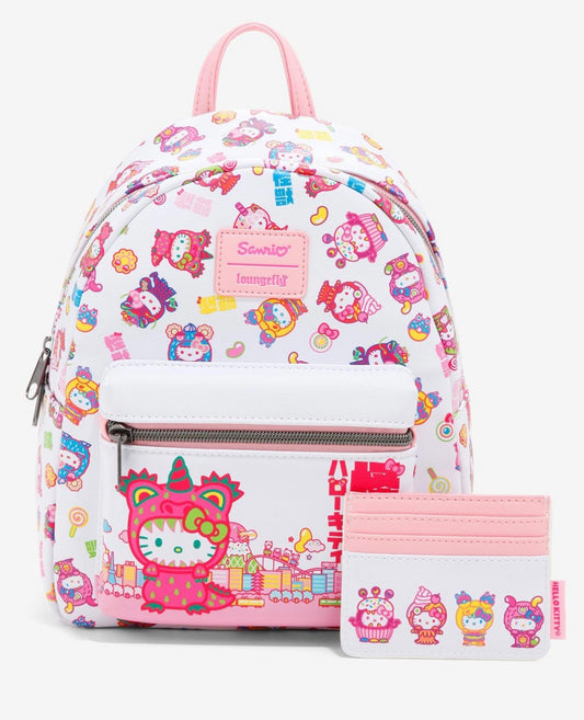 Sanrio Hello Kitty Party Monster Loungefly Mini Backpack and Cardholder Set
